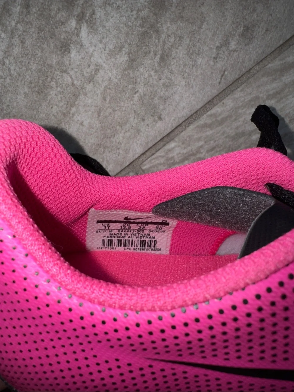 Nike Kids Pink & Black Soccer Shoes- Size 1